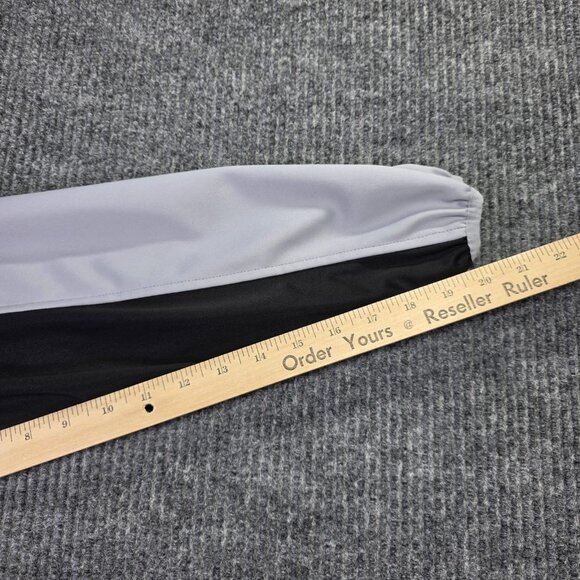 Reebok Track Jacket Mens L Black Gray Colorblock Spellout Hooded Zip Athleisure - Picture 11 of 13